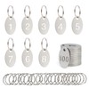 Oval Number Tags with Rings, 304 Stainless Steel Key ID