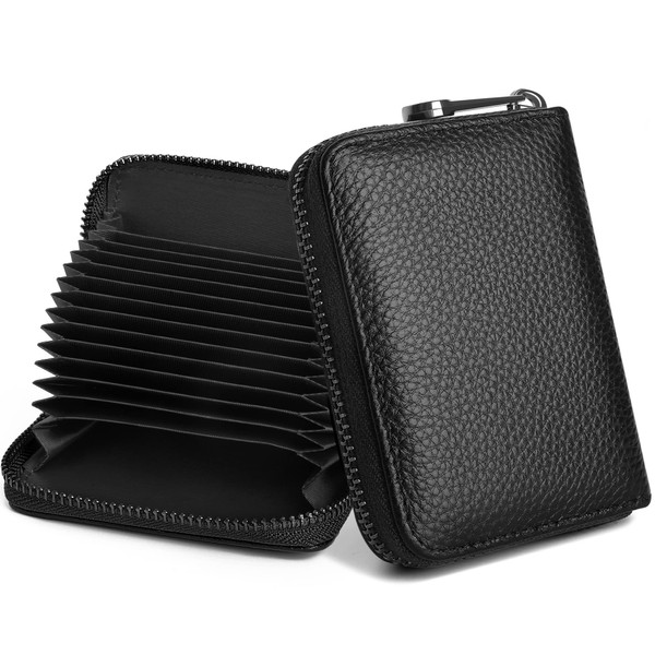 Badiya Genuine Leather Credit Card Holder for Women RFID Blocking