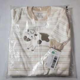 Carters Sleep Bag Unisex 0-3 Months Ivory Cow Baby Infant Fleece Snuggie
