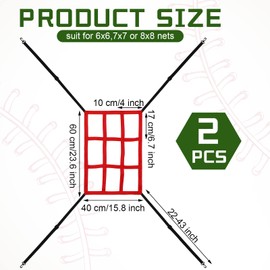 Leitee 2 Pcs Adjustable Strike Zone Target for Baseball Net Baseball Pitching Target Practice Throwing and Hitting with Accuracy 9 Pocket Batting Catching for 6 x 6, 7 x 7 or 8 x 8 ft Nets(Red)