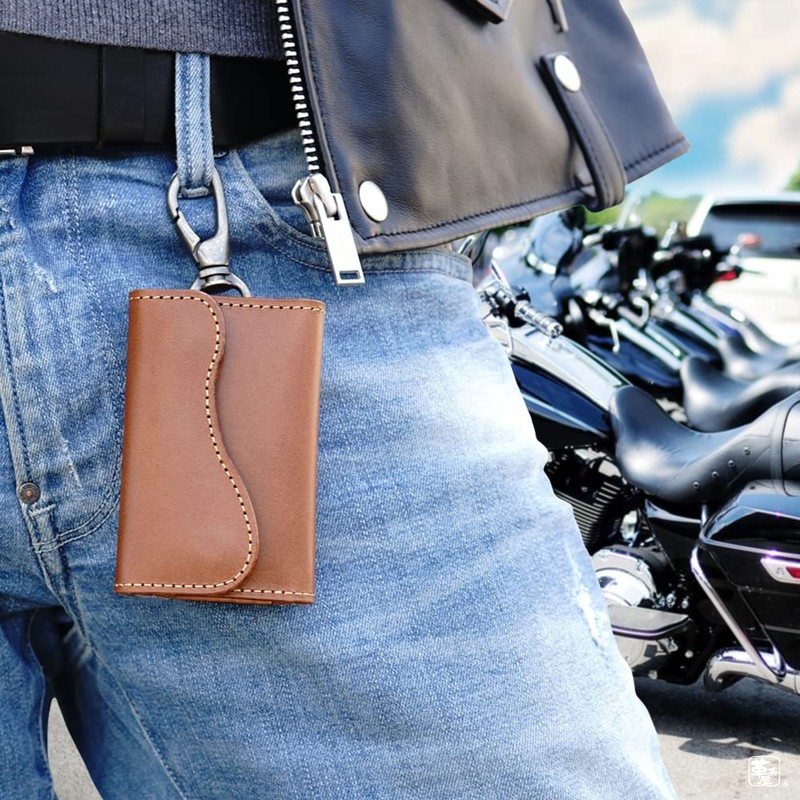 Kawacha Bikers Key Case Carabiner Scratch-Resistant Motorcycle Key Case Rider