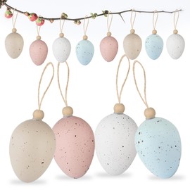 Giugio 4 Colourful Easter Eggs for Hanging, Speckled Plastic Eggs, Easter Eggs for Indoor and Outdoor Use Easter Decoration, Easter Shrub Decoration, Perfect Easter Decoration and Spring Decoration