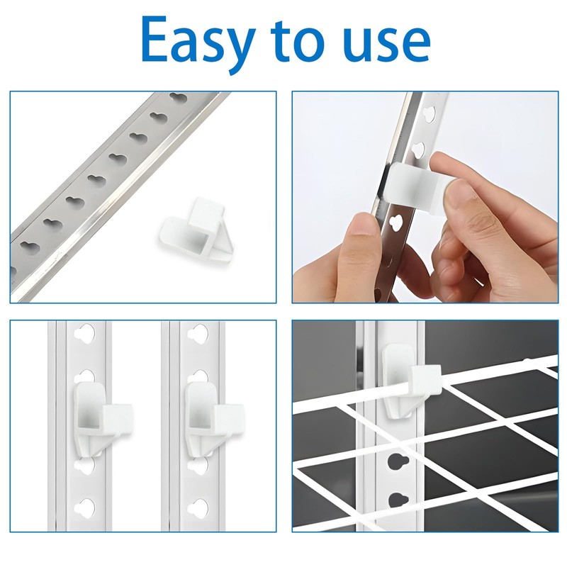 INCREWAY 16PCS Plastic Freezer Hook White Refrigerator Shelf Clips Freezer