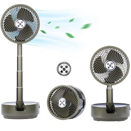 Onnilife 8 inch Portable Fan-Battery Operated Fan, Oscillating Rechargeable Fan with 20000mAh, Remote Control LED Lights, 72HR Run Time, Outdoor Portable Foldable Fan for Camping＆travel (White