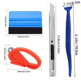 15 Pcs Car Window Tinting Tool Kit Vinyl Wrap Application Set Includes Felt Squeegee, Window Film Installation Tools, Film Cutting Knife, Retractable Utility Blade, and Edge Trimming Tools