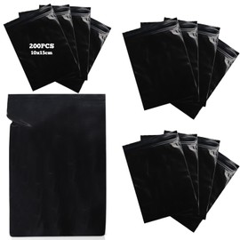 WIYETY Hygienic Bags Hygiene Disposal Bags Black: Pack of 200 Self Seal Flat Bags, Zip Self Seal Flat Bags, Resealable Packaging Bags, Hygiene Bags for Sanitary Towels
