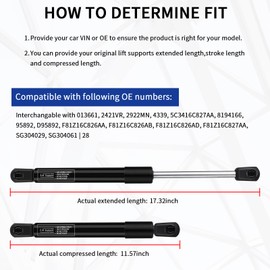 Lift Supports Front Hood Struts for 2000-2005 Ford Expedition,1999-2005 Ford F-250 F-350 F-450 F-550 Super Duty 4339 SG304029 Set of 2
