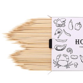 HOSSIAN 150pcs 10" Φ4mm Natural Bamboo Skewers for Shish Kabob, Grilling, Fruits, Appetizers,Crafting and Party