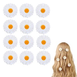 Hawaiian Flower Daisy Hair Clips for Women Girls Boho Daisies Hair Decorations Daisy Hair Barrette Flowers Daisy Hair Accessories for Christmas Wedding Gifts for Women White Daisy Hair Pins 12 Pcs