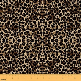Leopard Print Upholstery Fabric for Chairs, Sarafi Cheetah Wild Animal Print Fabric by The Yard, Luxury Wildlife Style Decorative Fabric for Upholstery and Home DIY Projects, 2 Yards, Brown Black