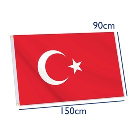 Turkey Flag,3x5 FT Turkish Flag,36x60 Inch Large Digitial Double-Printed Durable 150D Thick Polyester Decorations with 2 Brass Grommet