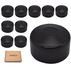SKIR'CO (10 pcs) Fence Post Caps, Round 60 mm Black Plastic Caps for Round Fence Posts, Fence Post Covers, Black RAL 9005 Colour