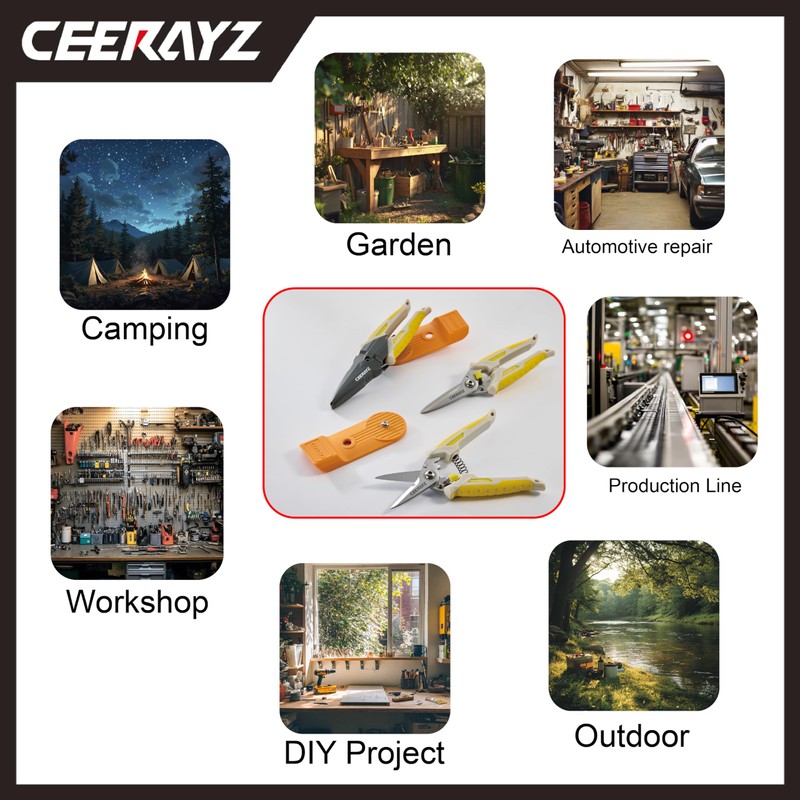 CEERAYZ 185mm Scissors All Purpose Heavy Duty, Garden Shears, Scissors