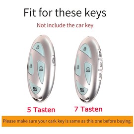 ontto Fits Hyundai Ioniq 6 Kona Azera Tucson Santa Fe Hybrid Elantra 2023-2025 5/7 Button Key Case Car Key Case Cover Bag Key Fob Key Case Protective Cover C Brown