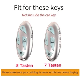 ontto Fits Hyundai Ioniq 6 Kona Azera Tucson Santa Fe Hybrid Elantra 2023-2025 5/7 Button Key Case Car Key Case Cover Bag Key Fob Key Case Protective Cover C Brown