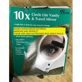 Floxite Circle Lighted and folding Vanity & Travel 10x Mirror (Pack of 1)