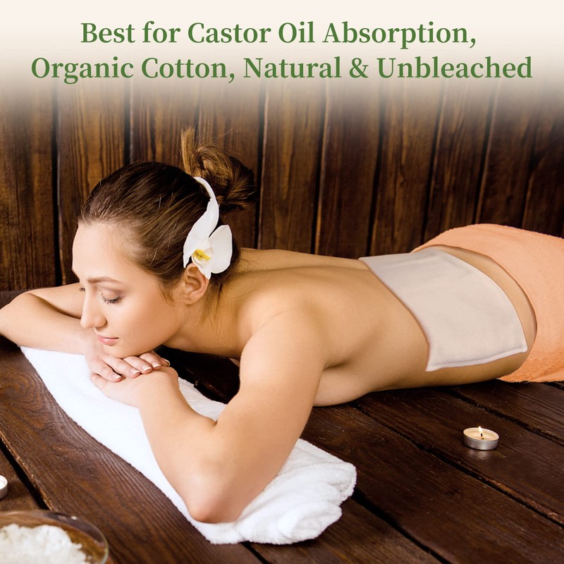 2Pcs Cotton Flannel for Castor Oil Pack, Less Mess Made
