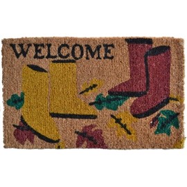 Imports Decor Printed Coir Doormat, Garden Boots, 18-Inch by 30-Inch