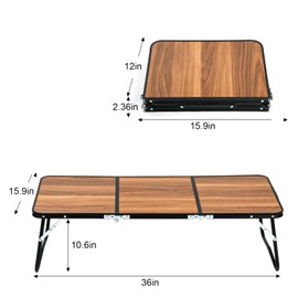 Vathery Folding Camping Table, 3 Fold Portable Picnic Table with Aluminum Legs, Lightweight Foldable Beach Table with Handle, Outdoor Table for Camping, BBQ, Cooking, Travel, Patio, Garden