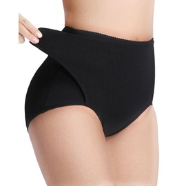 Shymay Women's Panty Girdle Adjustable Belly Wrap Postpartum Control Panties (Black, Large)