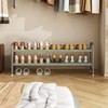 LINZINAR Shoe Rack 2 Tier Long Storage Organizer Wide Metal