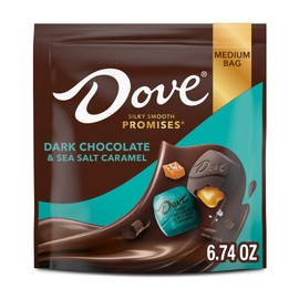 DOVE PROMISES Dark Chocolate & Sea Salted Caramel Candy, Bulk Dark Chocolate Candy filled with Caramel Sea Salt, 6.74 Oz Bag (Pack of 8)