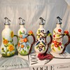 18 Oz Hand Painted Relief Ceramic Olive Oil Bottle Dispenser