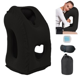 Inflatable Travel Pillows, Inflatable Airplane Pillow for Sleeping Rest Avoid Neck and Shoulder Pain, Comfortably Support Head, Neck, Lumbar, Travel Essentials Great for Airplane, Office, Trains, Cars