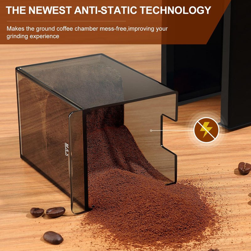 KIRAINAFLY Electric Burr Coffee Grinder,Adjustable coffee grinder with 28 Precise