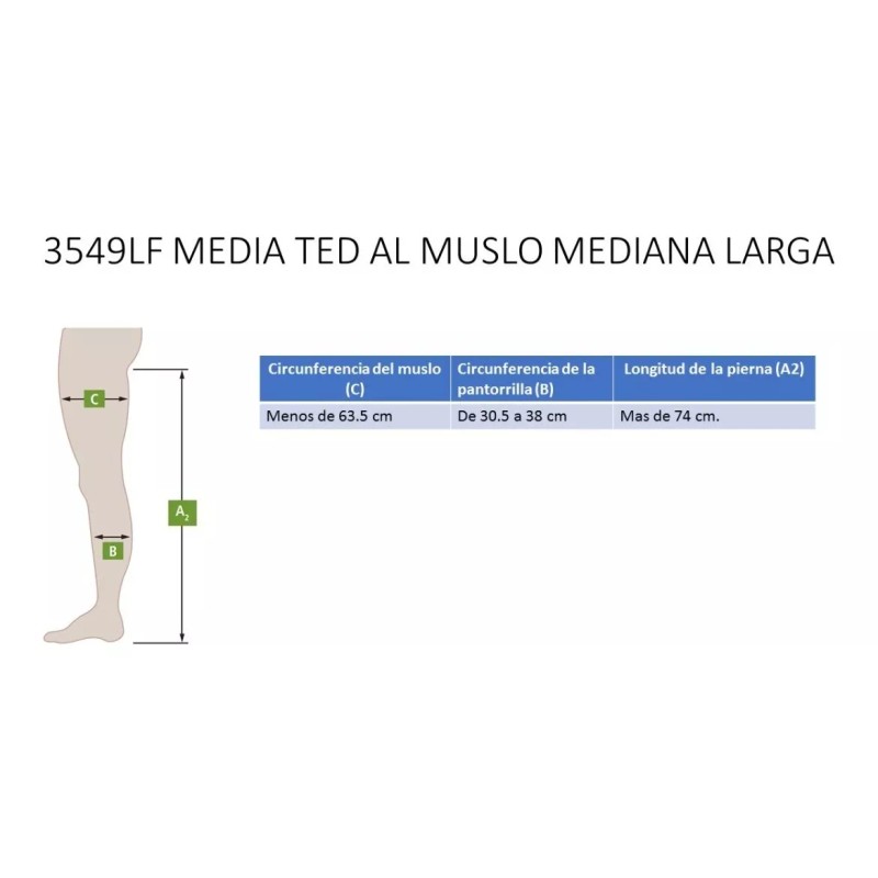 Media De Compresión Ted Al Muslo Mediana Larga