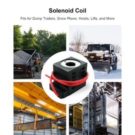Solenoid Coil 10226-14 12V DC, 16W Single Lead Wire Fit for Hydraulic Power Unit Lift Dump, Fit for Valve Stem Series 08 80 88 98