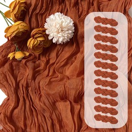 12 Pack Terracotta Cheesecloth Table Runner 17 x 108 Inch Gauze Table Runner Fabric Semi Sheer Cheese Cloth Table Decor Bulk for Rustic Romantic Wedding Baby Shower Table Decoration