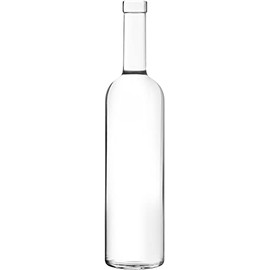North Mountain Supply 750ml Premium Glass California Bottle Flat-Bottomed Bar Top Closure - Case of 6 - Clear/Flint