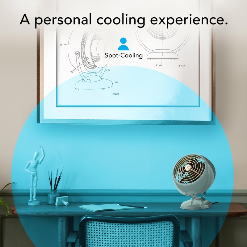Vornado VFAN™ Mini Fan, Classic Vintage Fan, Retro Metal Air