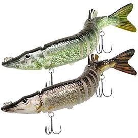TRUSCEND Swimmax - Señuelos de pesca fáciles de atrapar con ganchos BKK, ondulación, vibración, traqueteo y gorgoteo para más mordeduras, cebos articulados de fibra Dyneema de alta resistencia para