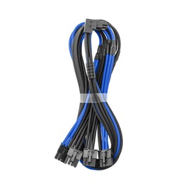 CableMod RT-Series Pro ModMesh Sleeved 12V-2x6 12VHPWR 90° StealthSense PCIe Cable for ASUS/Seasonic/Phanteks - Variant A (Black + Blue, 16-pin to Quad 8-pin, 60cm)