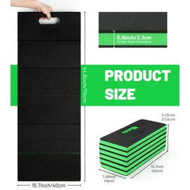 HAISKY Foldable Extra Thick Kneeling Pad, 44.9 * 15.8 * 0.9" Portable EVA Foam Knee, Pads for Garage, Gardening, Yardwork, Workshop, Green & Black