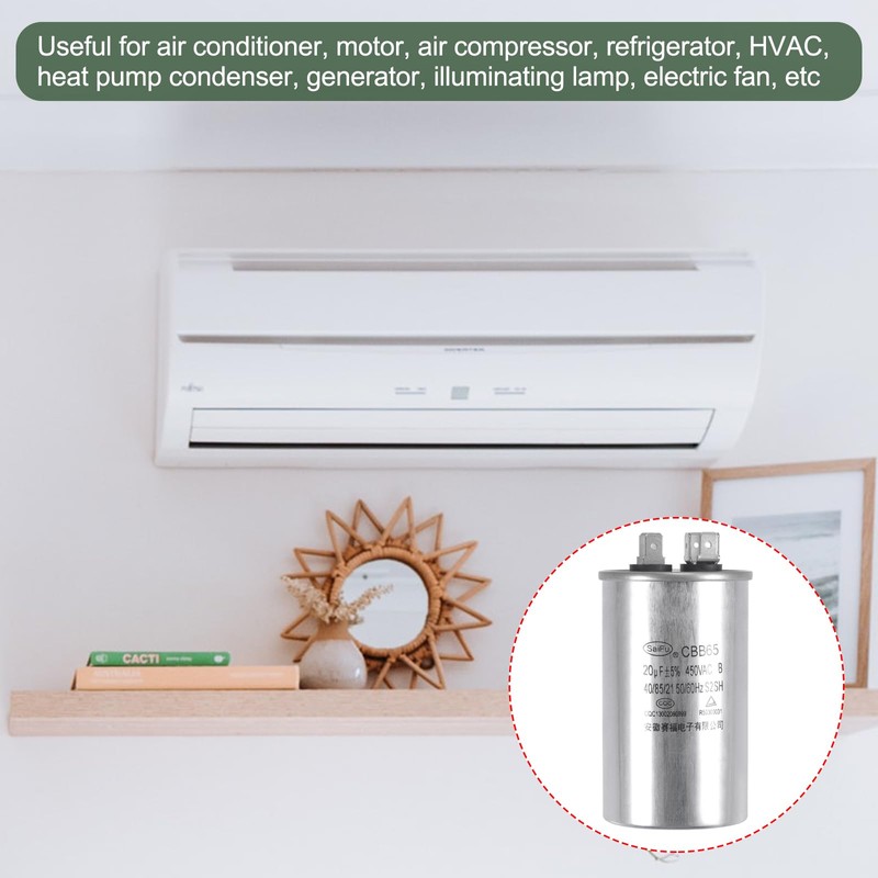 YOKIVE Run Capacitor CBB65, Oval Run Start Capacitor with Terminal