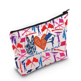 WZMPA Color Guard Cosmetic Makeup Bag Color Guard Inspired Gift Peace Love Color Guard Makeup Zipper Pouch Bag For Women Girls, Color Guard F, Fit