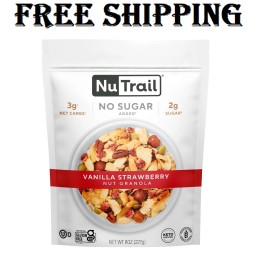NuTrail Nut Granola Cereal, Vanilla Strawberry, No Sugar Added, Keto, Low Carb, Glute...