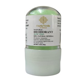 Exotic Veda 100% Natural Alum Roll On Deodorant, Alcohol & Chemical-Free, 24-Hour Odor Protection for All Skin Types, 2.82 oz, Aloe Vera, Ideal Travel Deodorant for Women & Men
