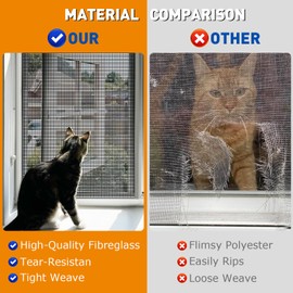 HOFUDON Window Screen Mesh, 48" x 100' Fiberglass Screen Roll Door Mesh, Replacement Window Screens for House Windows, Patio Porch Sliding Screen Mesh Black