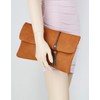 Girly HandBags Zipper Flap Clutch Bag -- Grey