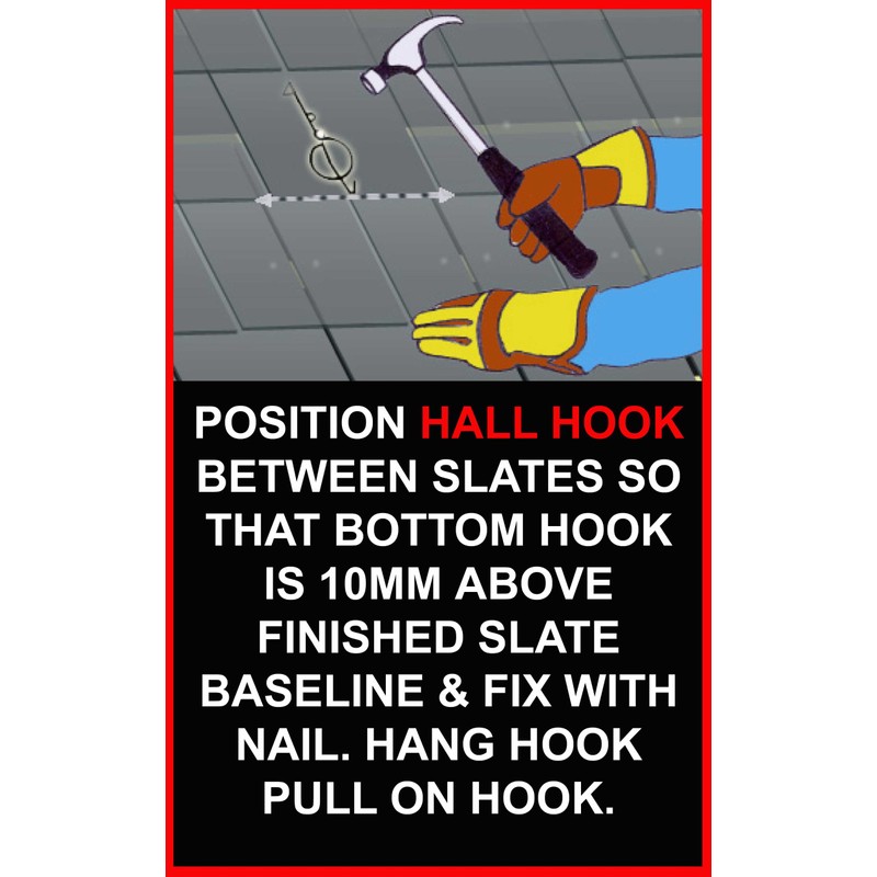Slate Repair Hallhook - Pack of 10 Slate Hall Hook