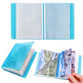 OTCRAFT 40 Pages/Set A6 Sticker Photo Storage Album; Stamp Cutting Dies Storage Book Organizer Folder for Postcards Stickers, Photo, Clear Stamps, and Cutting Dies 11.2x6.4inch（Blue）