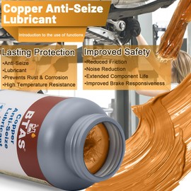 BTAS Copper Anti Seize Grease Lubricant High Temp Never Antiseize Compound for Spark Plug Bolts 8 oz
