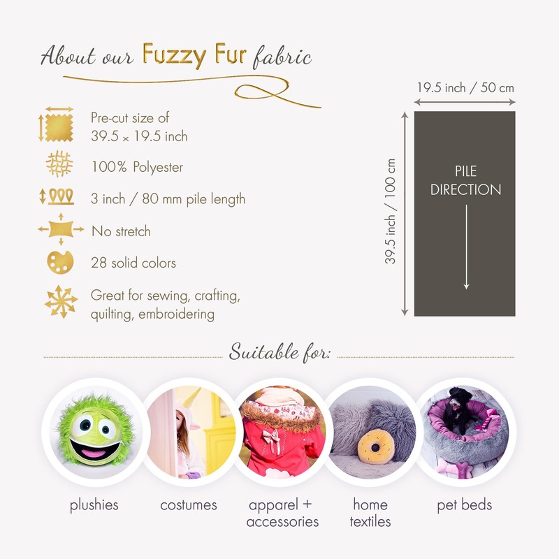 kullaloo Sleet Dark Grey Faux Fur Fabric | Acrylic-free, Solid