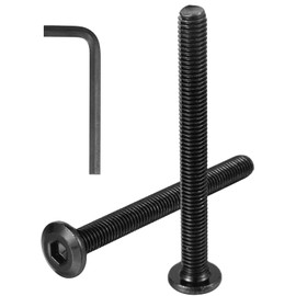 COCO Park M8-1.25 x 110mm Flat Head Socket Cap Screws with Hex Drive Bolts Kit, Stainless Steel 18-8 (304) Countersunk Screws, Black Oxide, Full Thread, 6PCS