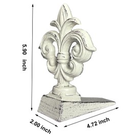 Door Stoppers for Bottom of Door Cast Iron Decorative Door Stop Wedge Metal Doorstops (Retro White)