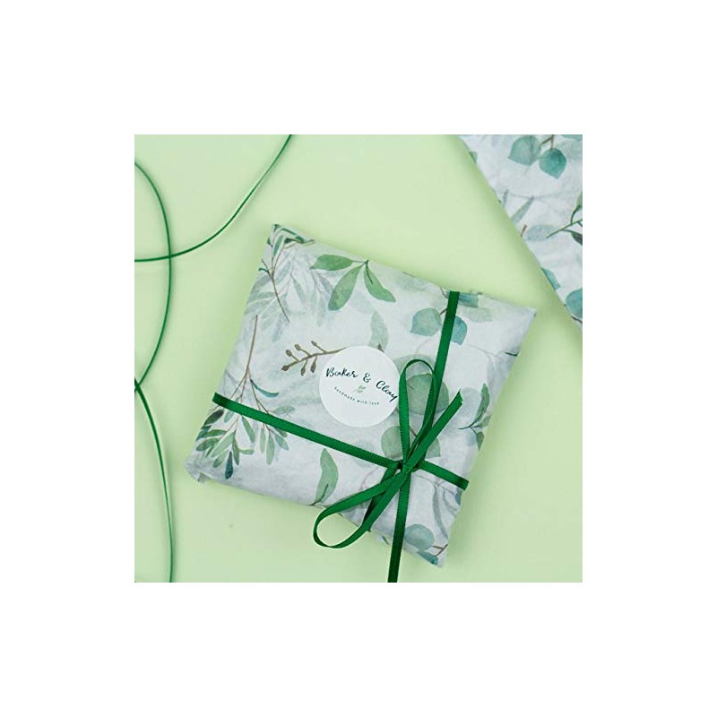 InsideMyNest Eucalyptus Botanical Printed Tissue Paper Sheets Premium Quality 30x20